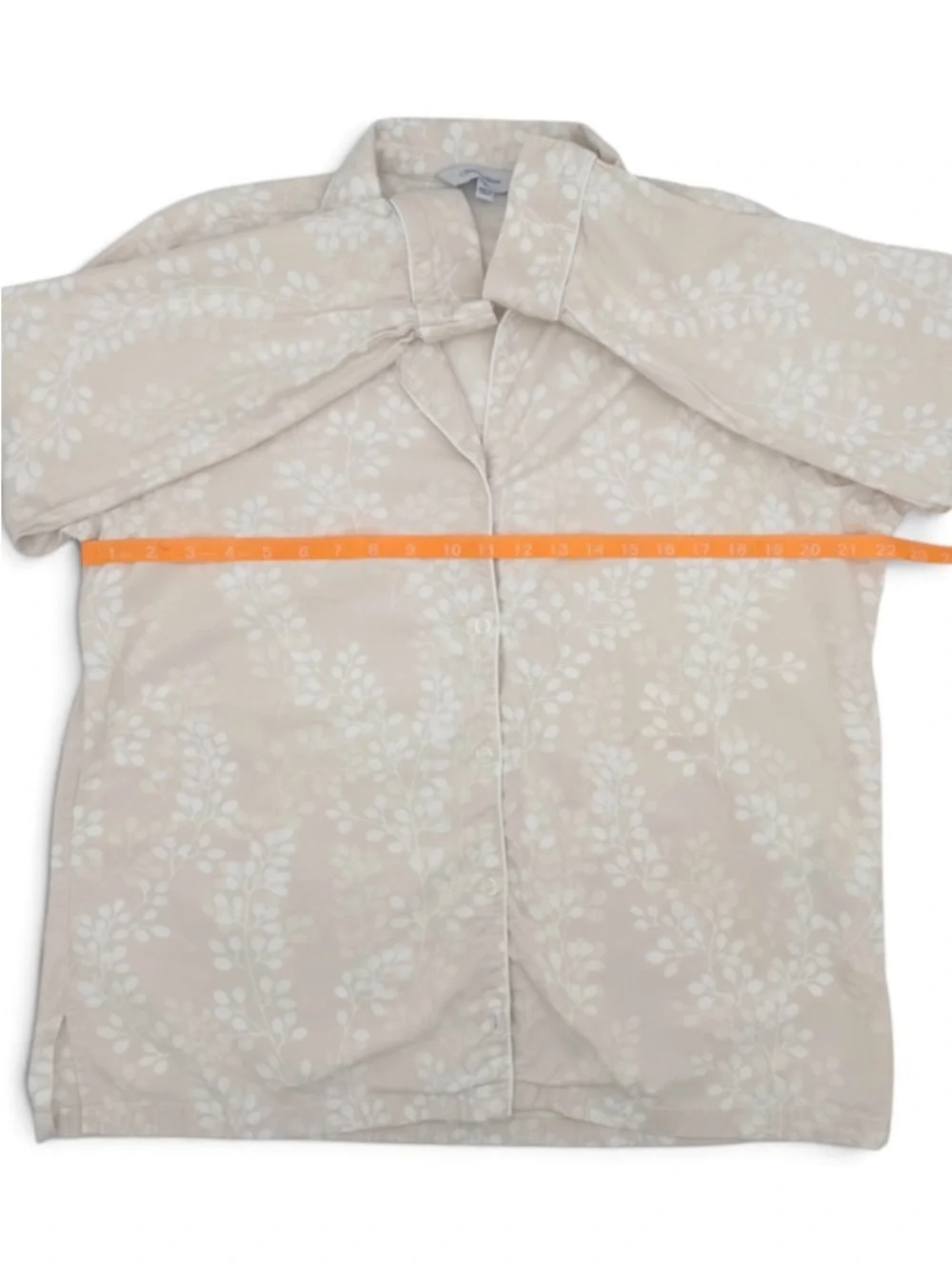 The Company Store 100% Cotton Cream Botanical Pajama Set Size L